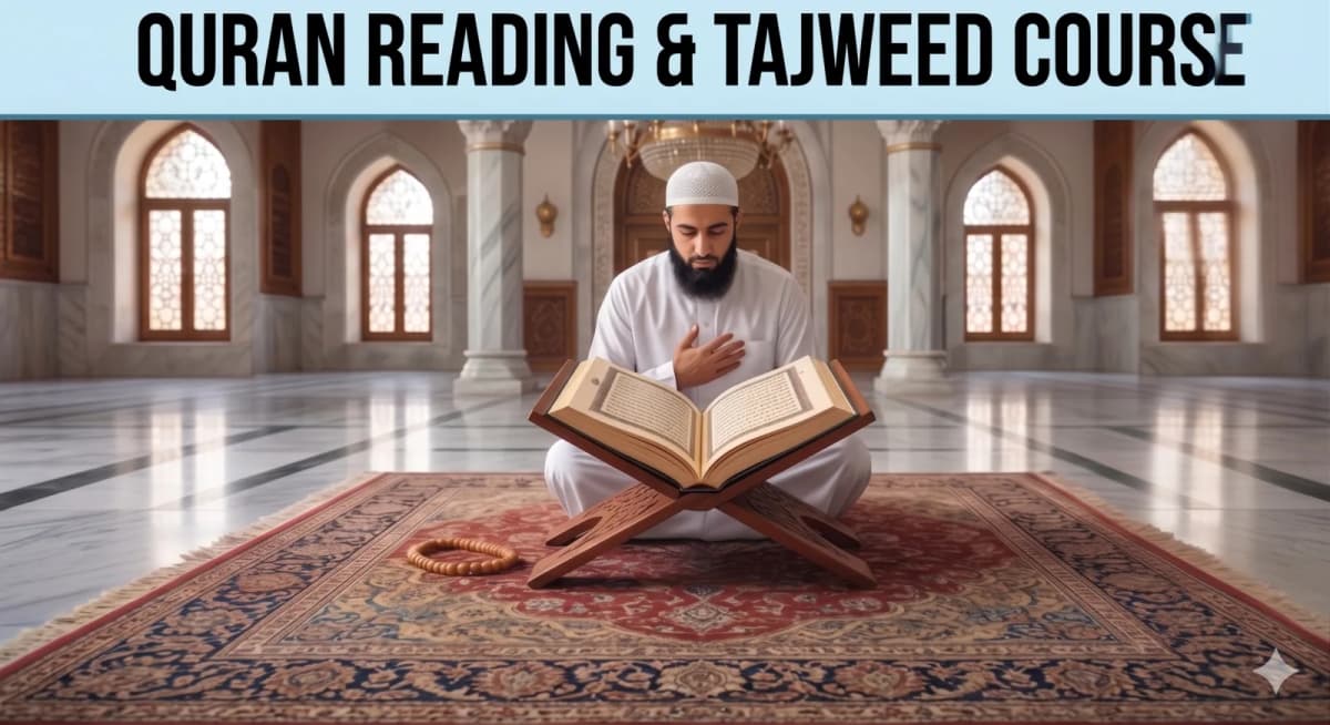 Beginner learning the core Tajweed rules for correct Quran recitation